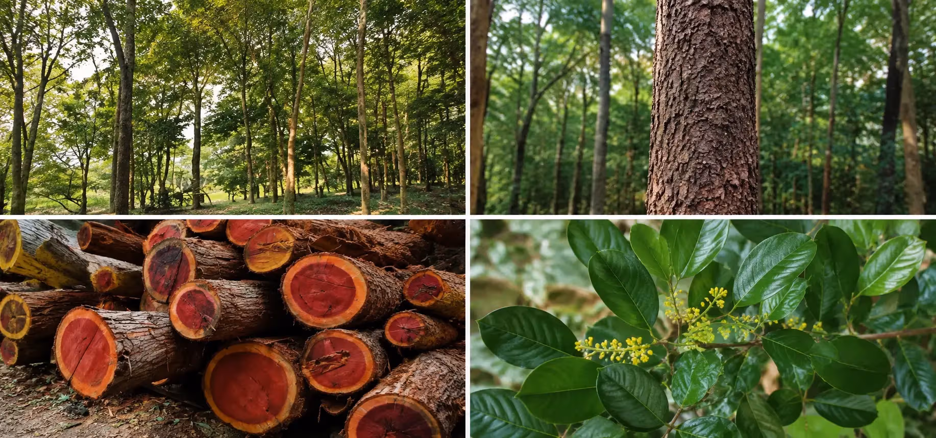 Red sandalwood forest rows