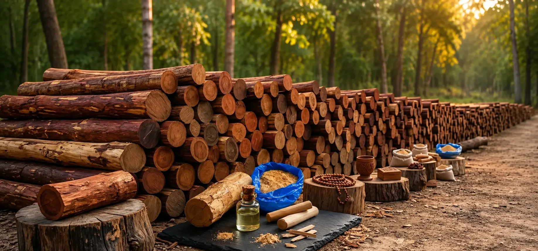 Red sandalwood timber